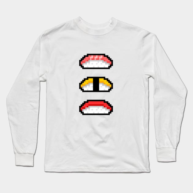 Pixel Nigiri Sushi Long Sleeve T-Shirt by sombrasblancas